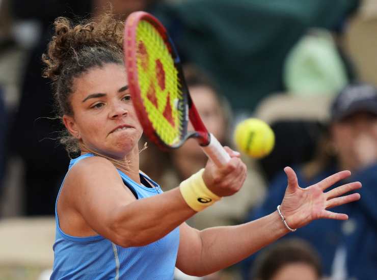 La tennista Jasmine Paolini durante un match