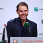 Rafa Nadal sorridente in conferenza stampa