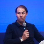 Rafa Nadal in una conferenza stampa
