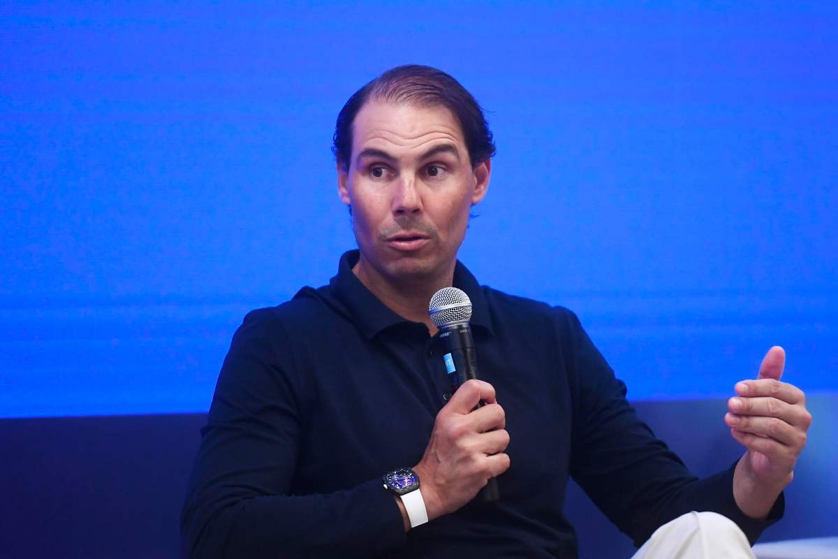 Rafa Nadal in una conferenza stampa