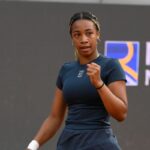 Tyra Grant fa il pugno dopo aver vinto un punto