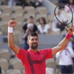 Djokovic esulta a braccia alzate