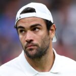 Matteo Berrettini durante il suo match a Wimbledon