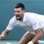 Novak Djokovic dolorante a terra
