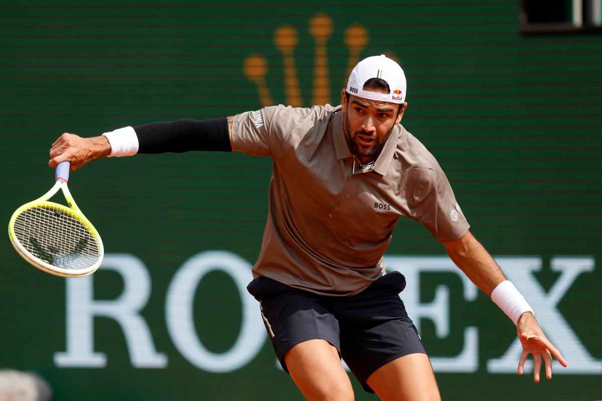 Berrettini in azione con il rovescio