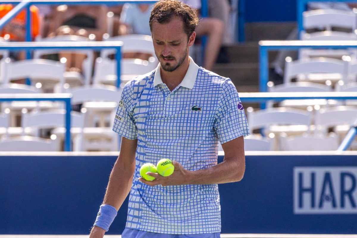 Daniil Medvedev sconsolato a Washington