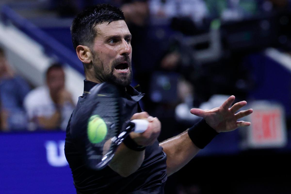 Djokovic in azione col dritto allo US Open