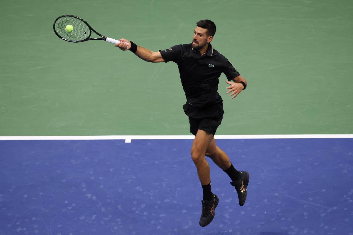 Djokovic in azione col dritto allo US Open