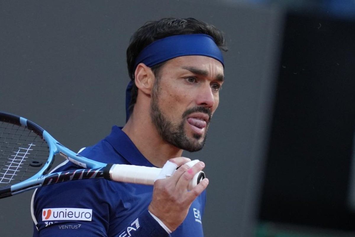 Fabio Fognini nel corso di uno dei suoi ultimi match