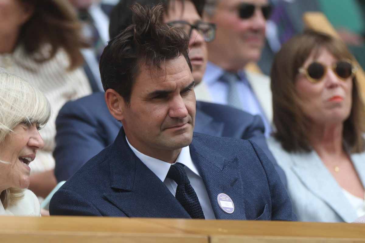 Roger Federer tra il pubblico a Wimbledon