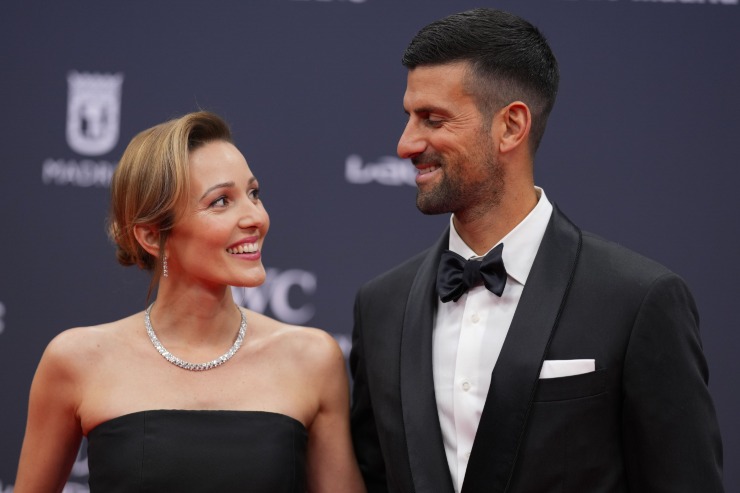 Novak Djokovic con la moglie Jelena ai Laureus Sports Awards