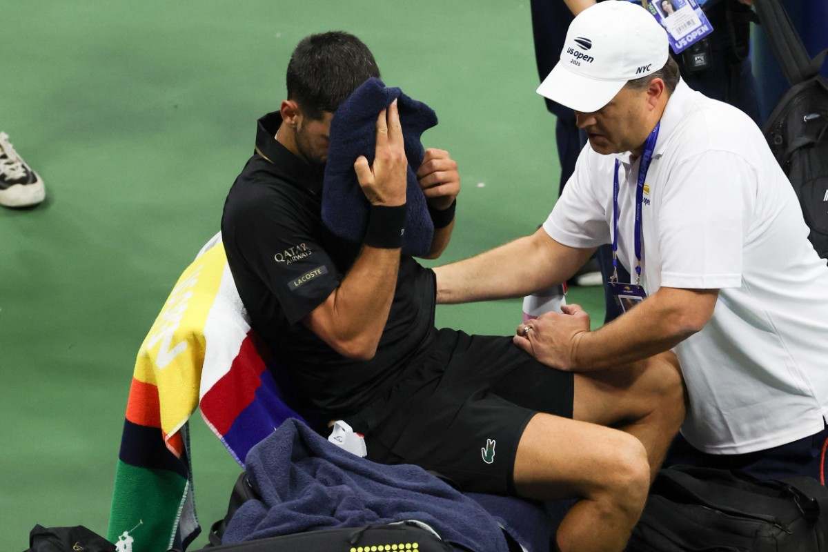 Novak Djokovic in un medical time out a New York