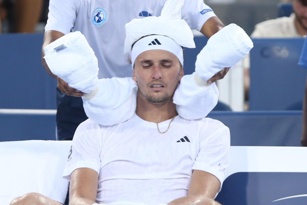 Sascha Zverev durante una pausa a Cincinnati