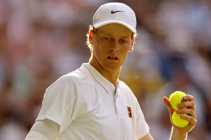Jannik Sinner durante la finale con Alcaraz