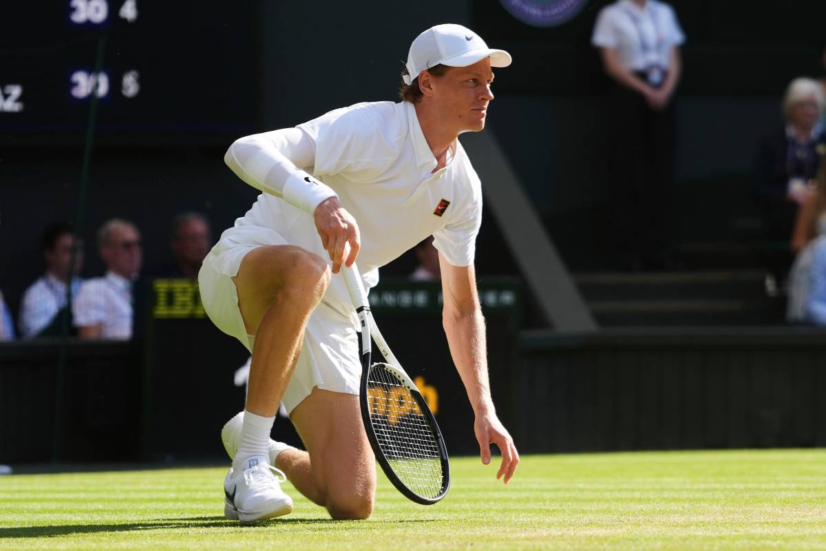 Jannik Sinner nella finale di Wimbledon