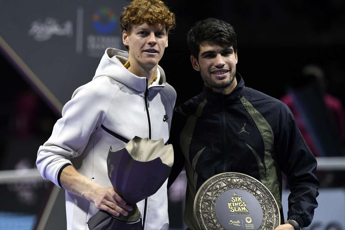 Sinner e Alcaraz posano per i fotografi