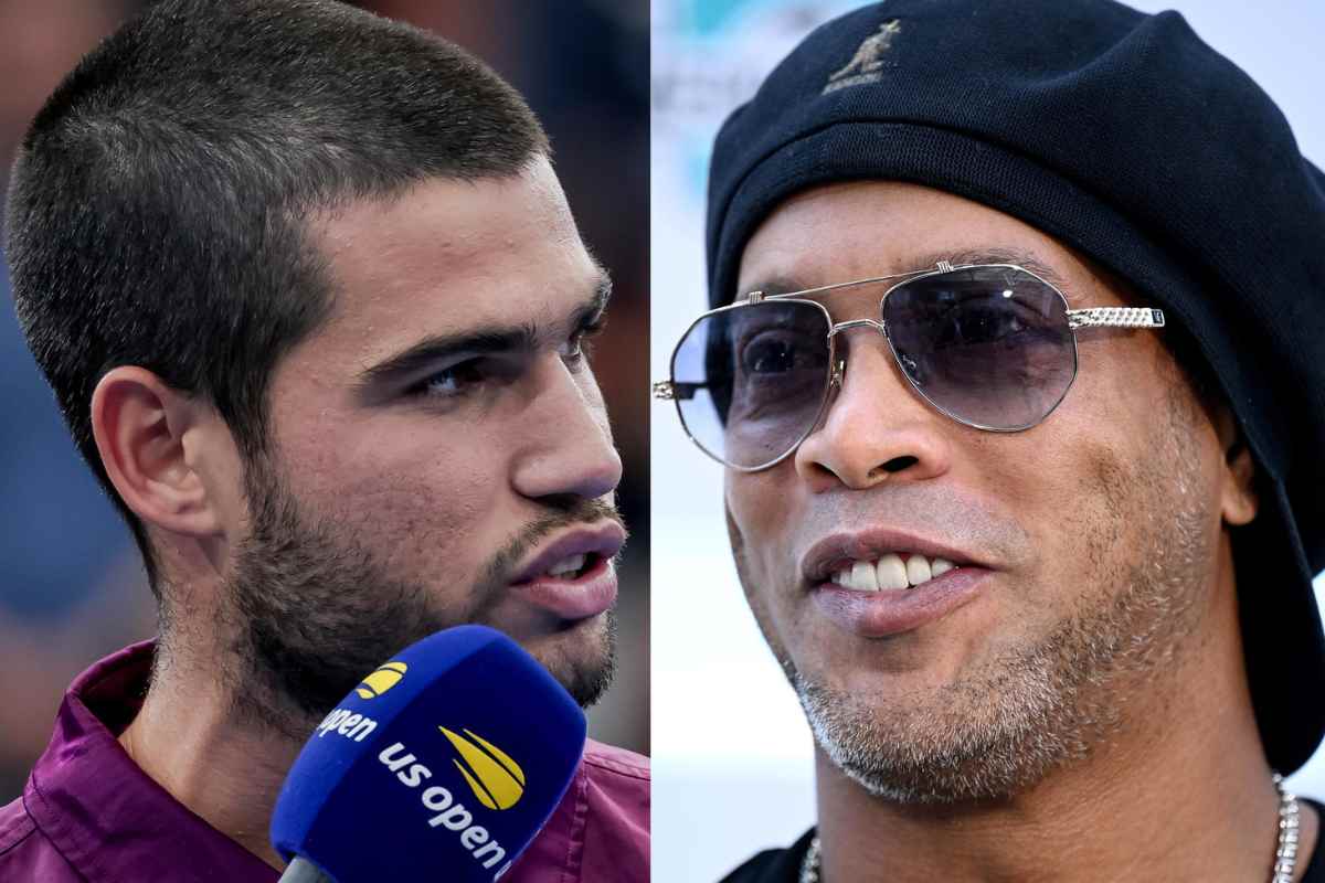 Carlos Alcaraz e Ronaldinho in primo piano