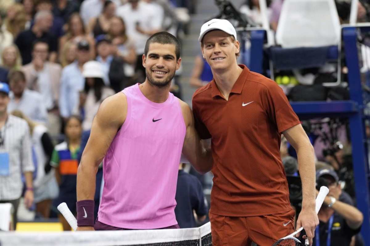 Alcaraz e Sinner prima della finale a New York