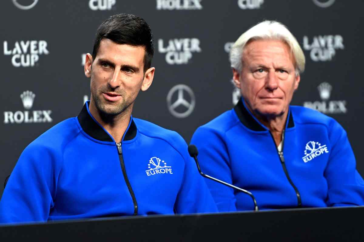 Novak Djokovic e Bjorn Borg in conferenza stampa