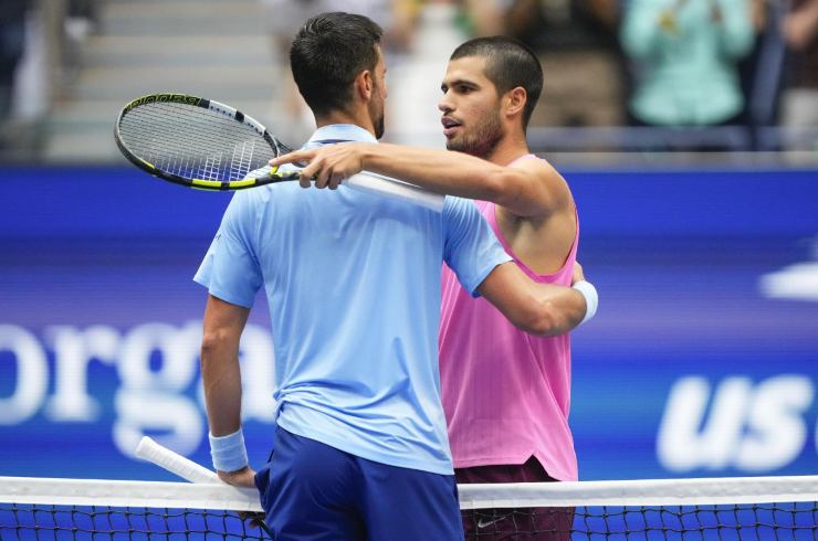 Djokovic e Alcaraz si salutano a fine partita