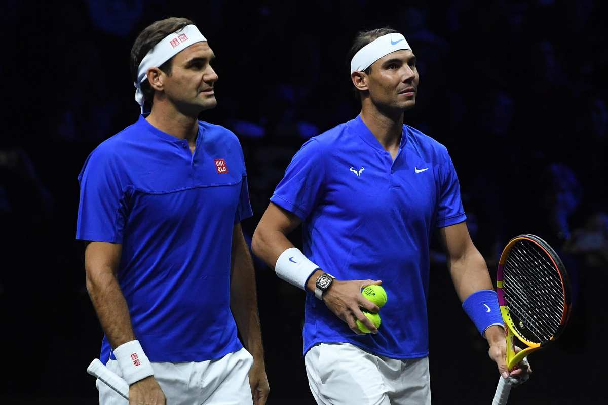 Roger Federer e Rafa Nadal durante la Laver Cup 2022