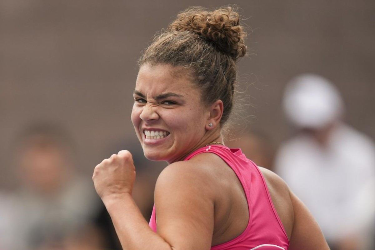 Jasmine Paolini esulta dopo aver fatto un punto