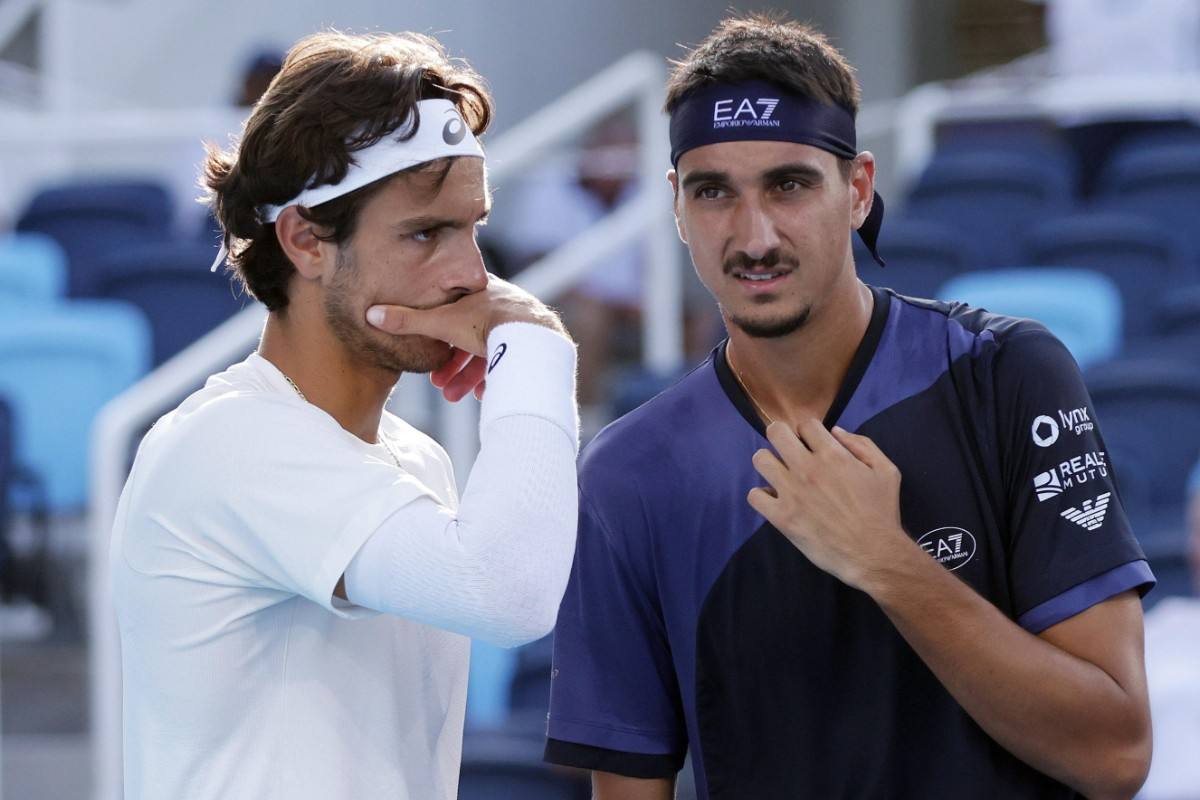 Lorenzo Sonego con Lorenzo Musetti a Cincinnati