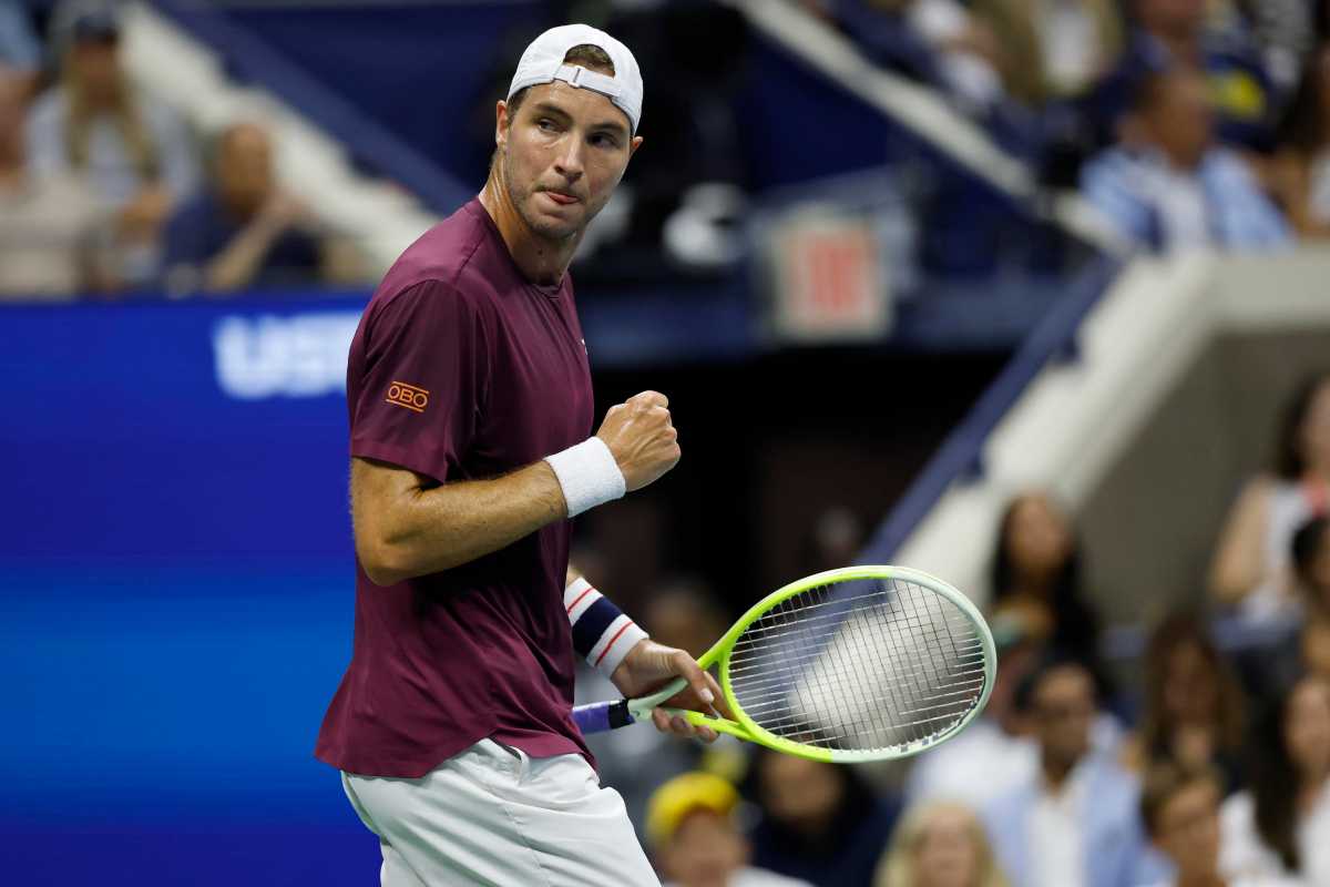Struff esulta dopo aver vinto un punto allo US Open