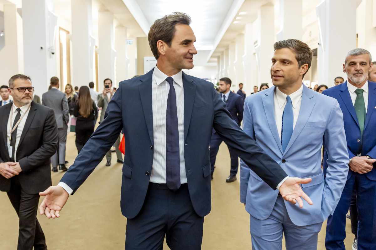 Roger Federer presente ad un evento pubblico