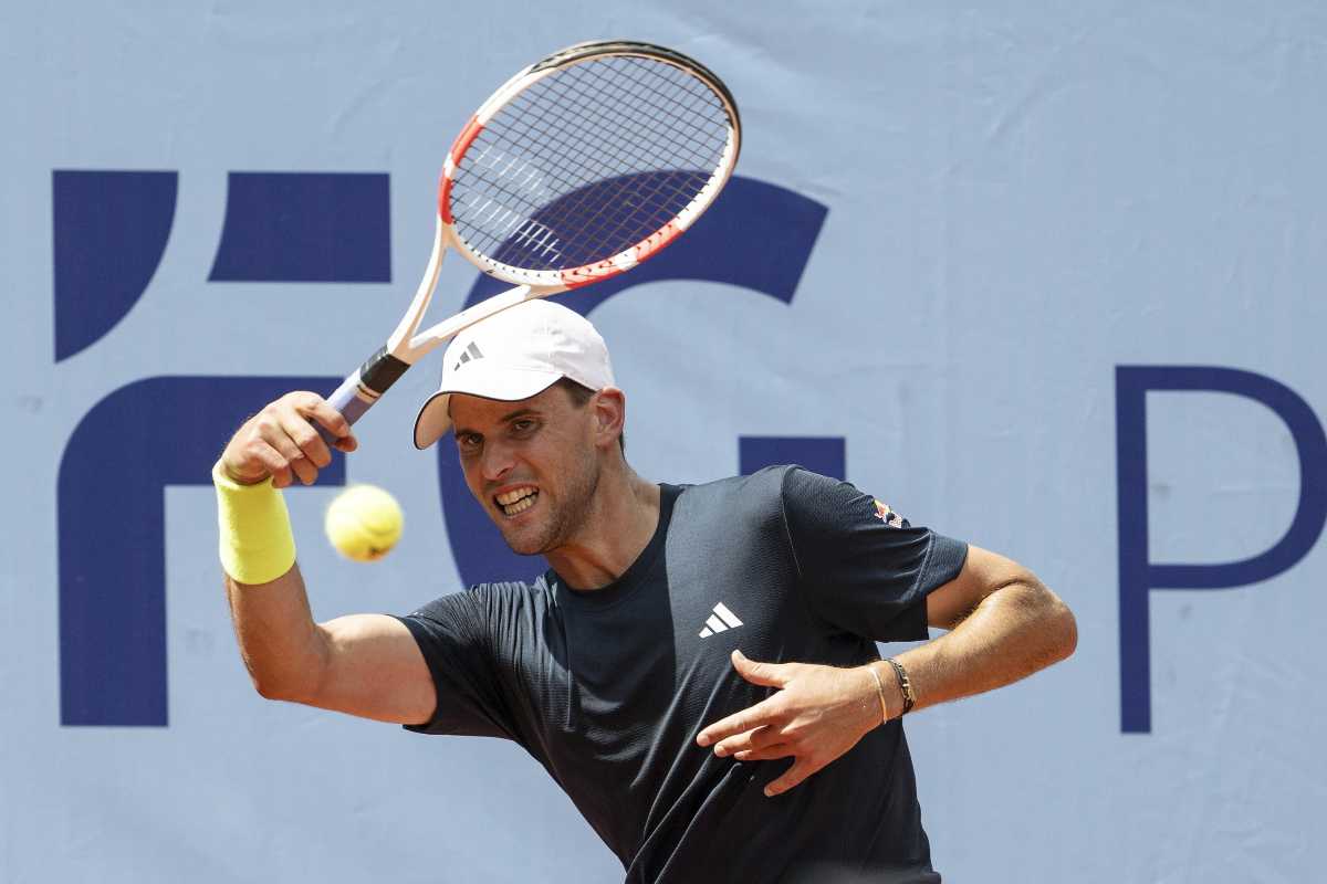 Thiem in azione col dritto