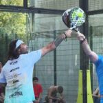 Adani e Cassano in azione durante una partita di Padel