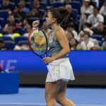 Jasmine Paolini esulta dopo un punto ottenuto