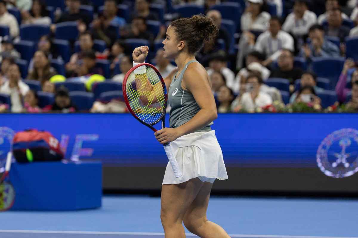 Jasmine Paolini esulta dopo un punto ottenuto