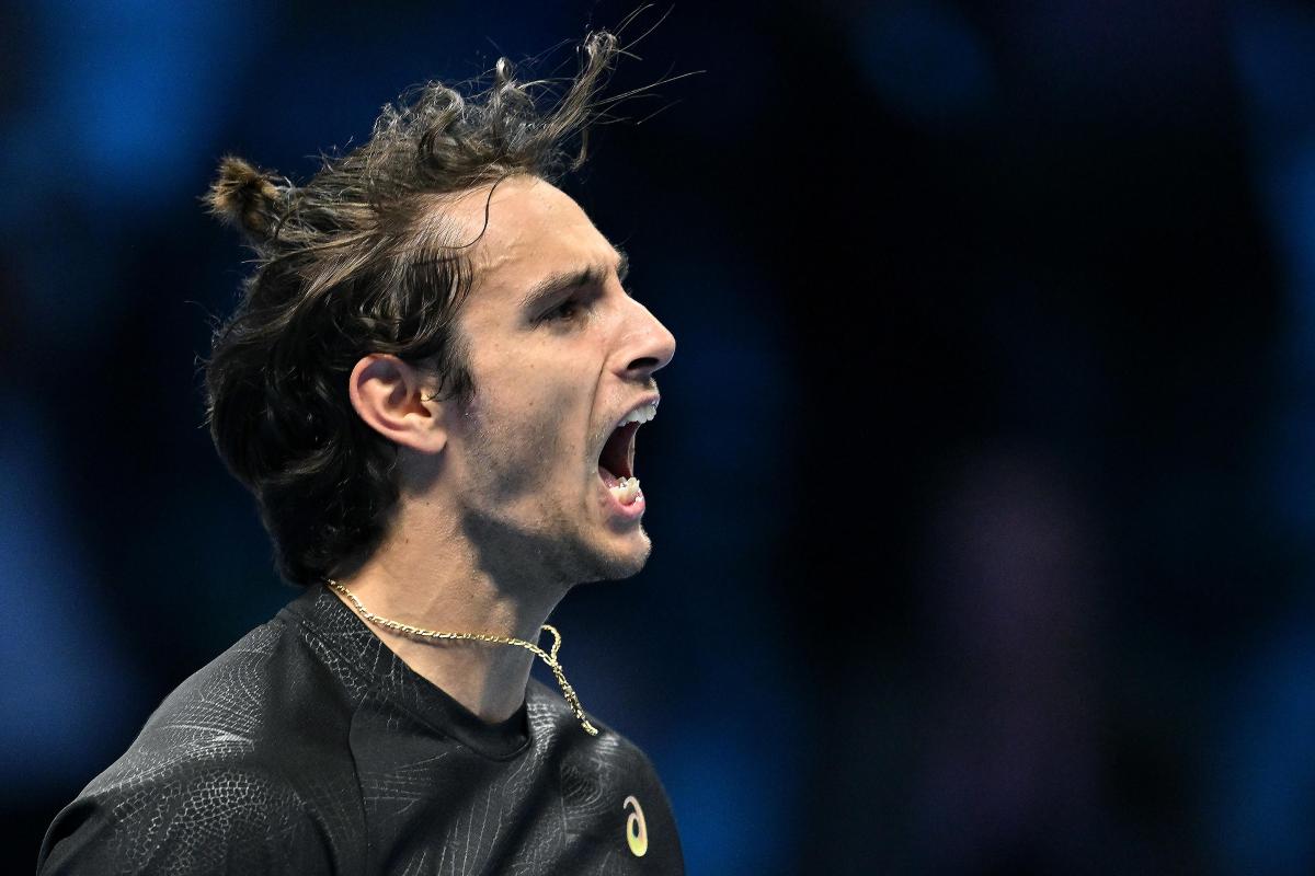 Lorenzo Musetti esulta urlando alle Atp Finals