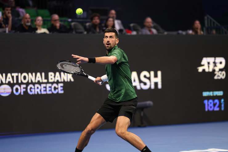 Novak Djokovic in campo ad Atene