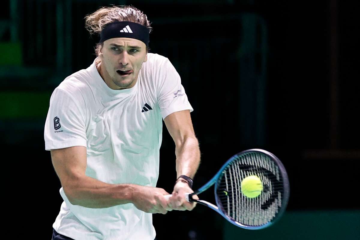 Zverev in azione col rovescio